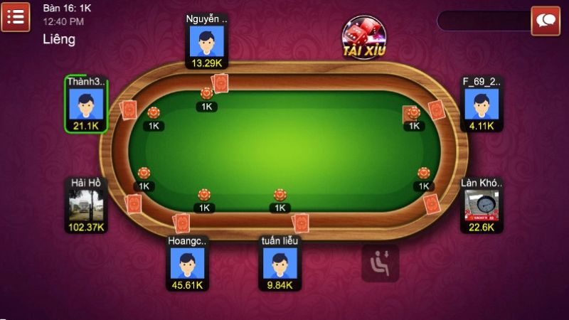 Lựa chọn khi chơi bài Liêng